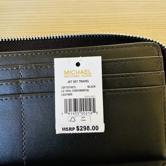 Michael Kors Mina LARGE Chain Shoulder/ Continental Wallet Leather Black NWT - Picture 14 of 14